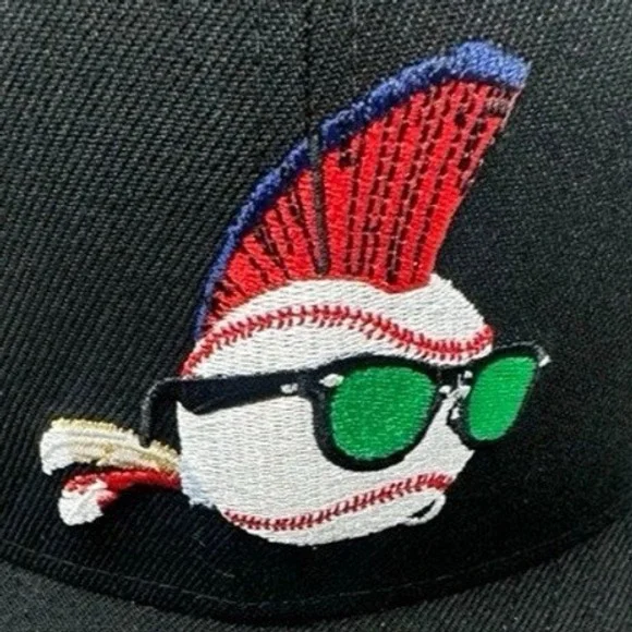 New Era 59FIFTY Major League Wild Thing Fitted Hat Size 8 Black Ricky Vaughn